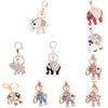Cute Elephant Colorful Rhinestone Women Car Bag Key Chain Keyring Purse Charm