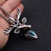Ожерелье с подвеской в виде бирюзового лося, символ силы, уникальный подарок для любителей природы