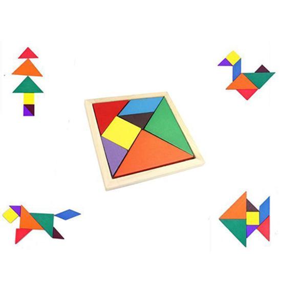 Красочные деревянные головоломки-головоломки Tangram для детей