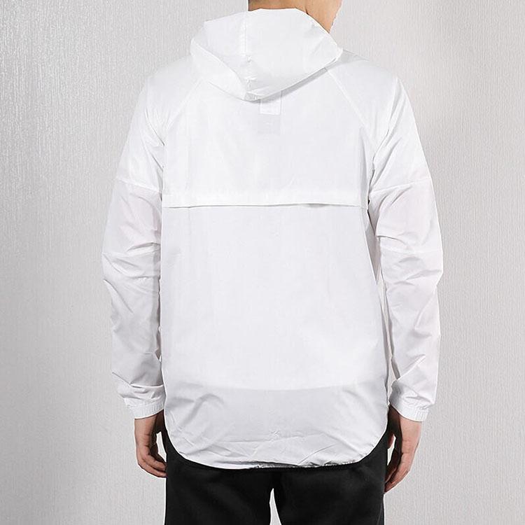 Adidas Three-Stripe Casual Sport Hooded Jacket Men Outerwear White DU1962