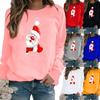 Autumn and Winter Women's Christmas Theme Printing Sweater Round Neck Long Sleeve Casual Sweatshirt Plus Size Top
