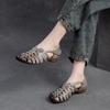 GKTINOO 2025 Summer New Genuine Leather Hollow Breathable Sandals Comfortable And Versatile Retro Women's Shoes