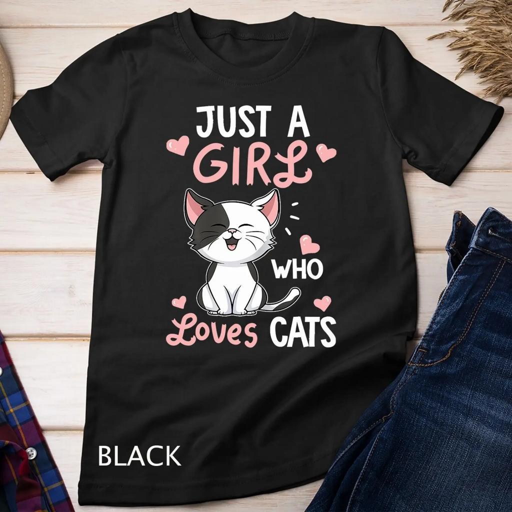 Just A Girl Who Loves Cats T Shirt Cute Cat Lover s