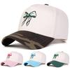 Unisex Bow Embroidery Baseball Caps Outdoor Adjustable Spring and Autumn Casual Sunscreen Hat