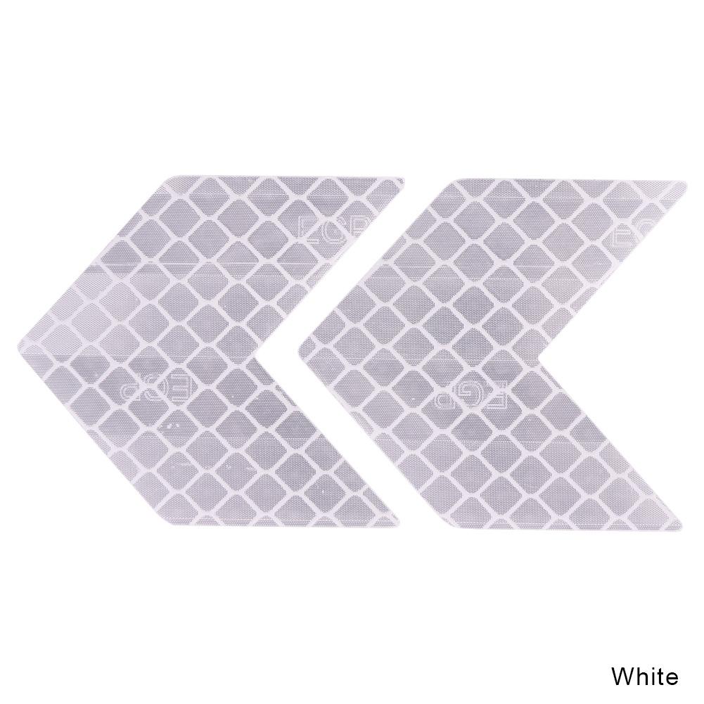2Pcs Car Reflective Sticker Arrows Pattern Warning Decals For Motorcycle Auto Tail Bar Bumper Safety