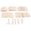 50pcs Wood Pieces DIY Natural Rustic Unfinished Wood with Hemp Rope for Handicraft Bookmarks Gift Labels Decoration