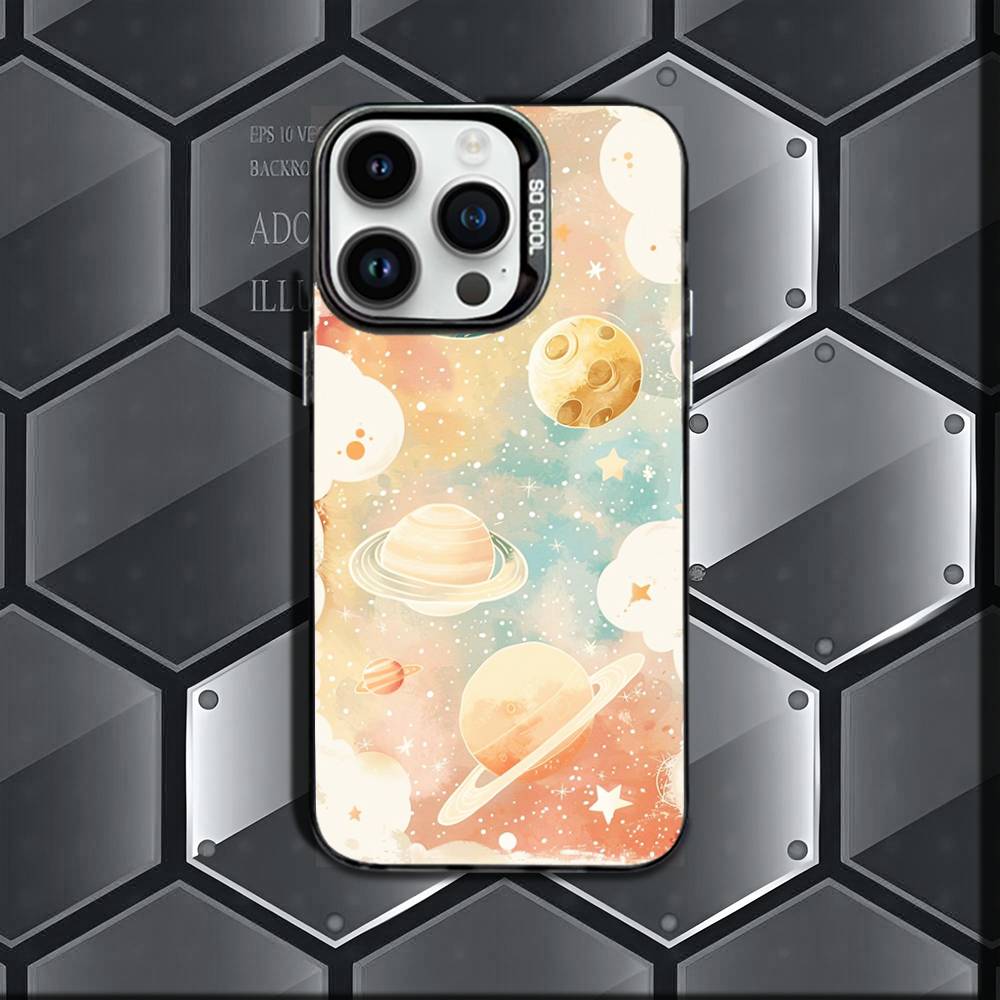 Чехол для телефона «Планеты Солнечной системы» для iPhone 17, 16, 15, 14, 13, 12, 11 Pro Max Plus, цветной градиент, мягкий ТПУ, черный чехол