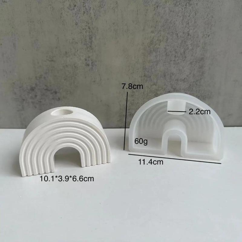 Acuan Silikon Pemegang Lilin, Acuan Pelangi Gerbang Resin Titis, Acuan Gipsum DIY, 1pc LS