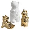 Nordic Creative Light Luxury Electroplated Ceramic Bear Ornaments Animal Living Room Children's Room Desktop Home Soft Decorations