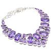 Natural Pink Amethyst Gemstone 925 Sterling Silver Jewelry Necklace 18" k3V30