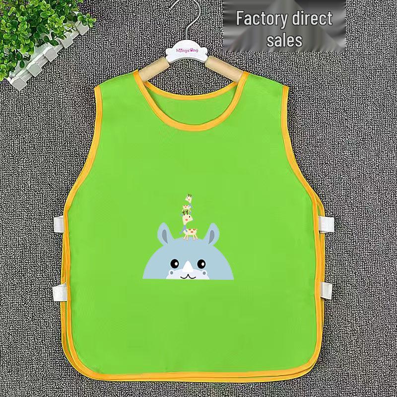 Детский водонепроницаемый художественный фартук с логотипом - Двусторонний фартук для рисования и еды