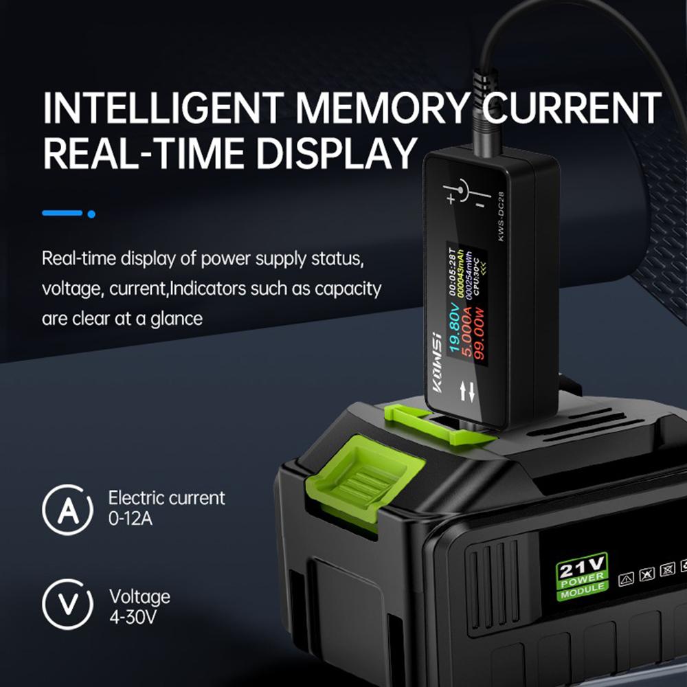 KWS-DC28 Voltmeter, Ammeter and Power Meter DC 4–30V, 0–12A 0.96-inch TFT HD Display Mobile Phone Charging Tester