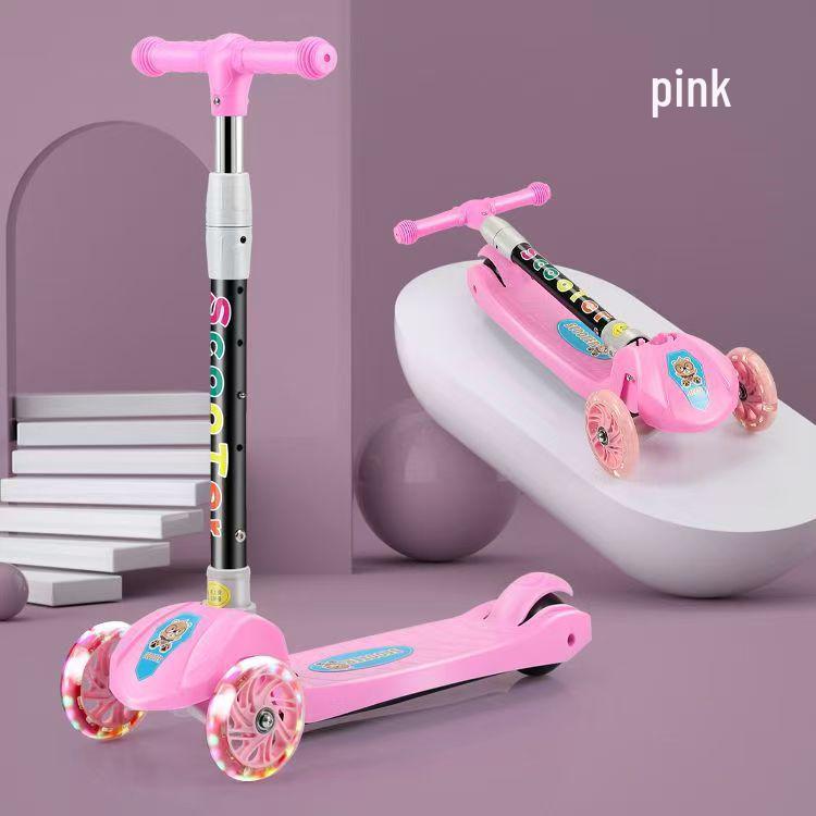 Foldable Children's Scooter with Music & Lights for Ages 3-12