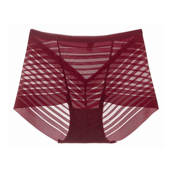 Women Sexy Striped Mesh Sheer Panties High Waist Seamless Underwear
