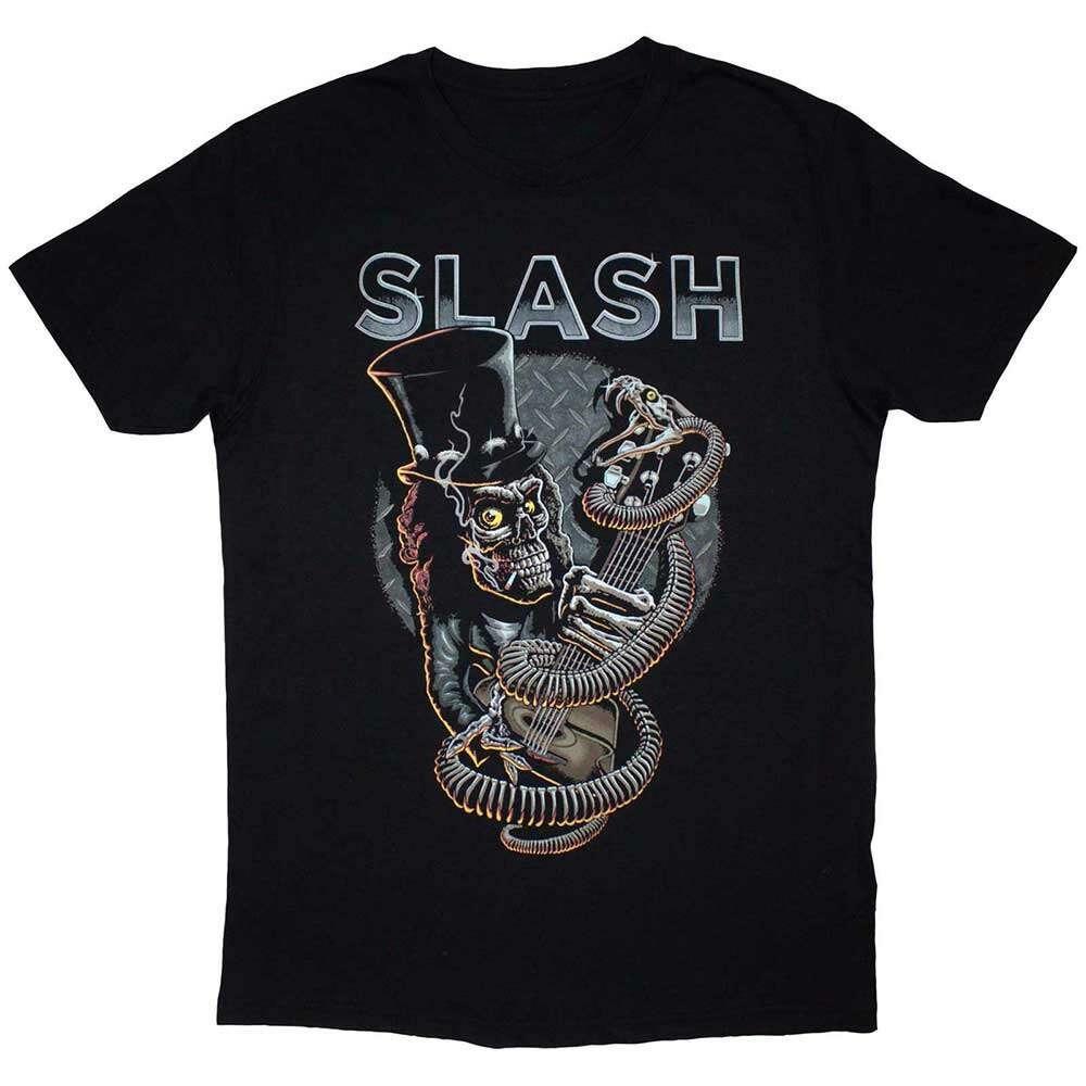 Slash Skull Guitar Snake Graphic Black Cotton Unisex TShirt 2026 Summer New Y2k Hiphop Style Unisexs Short Sleeve Tshirt