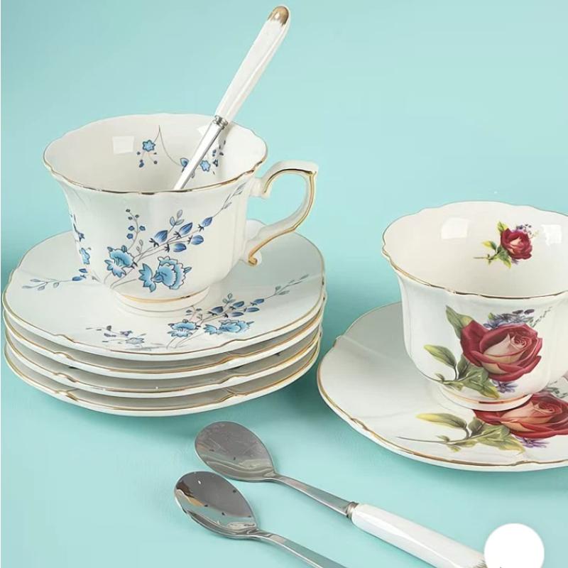 Элегантный керамический набор для английского кофе с золотой отделкой, чашка и блюдце