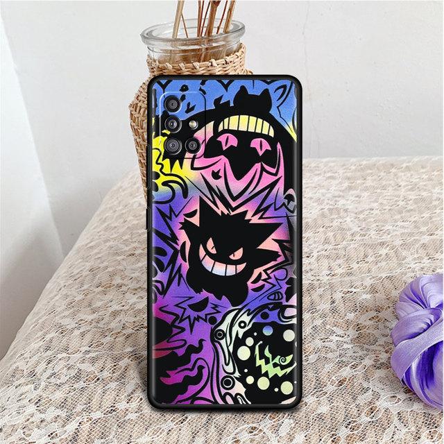 Чехол для телефона Samsung Galaxy A52 A32 A21s A12 A73 A13 A51 A71 A53 A41 A72 A50 A22 A11, черный мягкий чехол Pokemon Cool Gengar