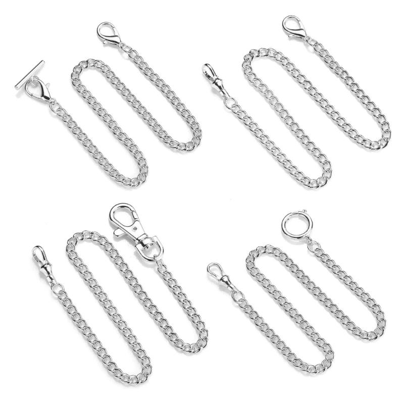 Цепочка для карманных часов Металлический ремень Джинсы Альберт Винтаж Т-образная поясная цепочка Звено Застежка для часов-брелока Аксессуары для карманных часов