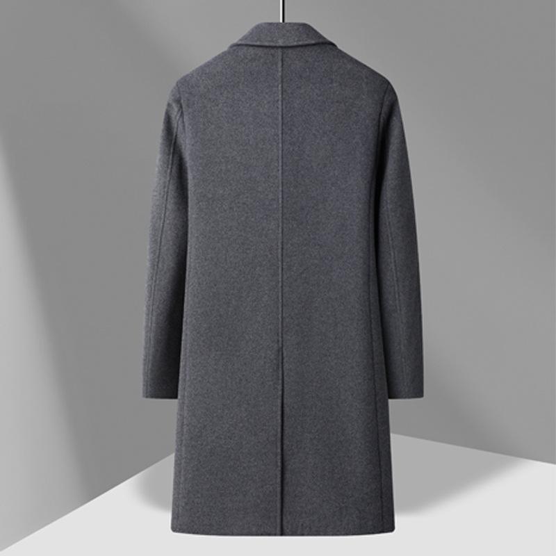Men's Woolen Coat Men's Medium and Long Suit Collar Double-breasted Korean Version Woolen Coat Men's Coat