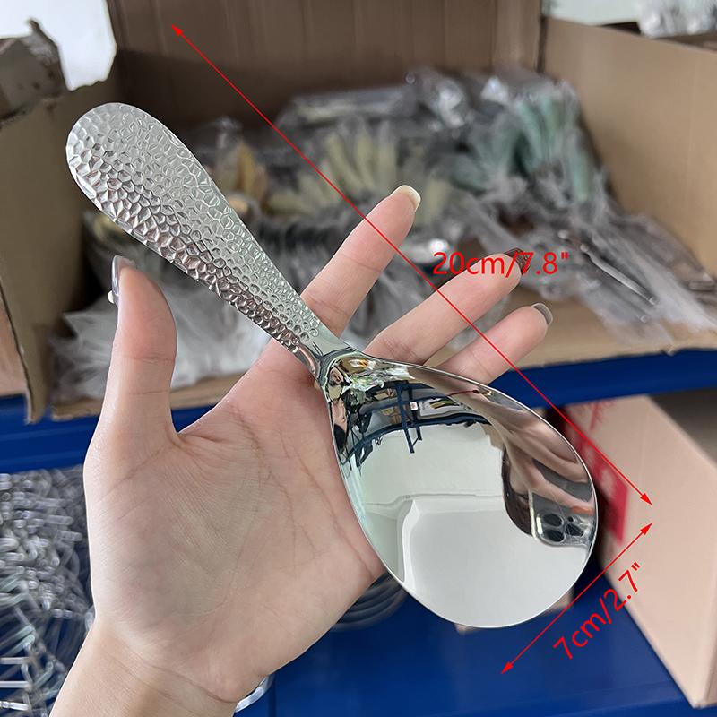 Утолщенная ложка для риса из нержавеющей стали в японском стиле с длинной ручкой, лопатка для рисоварки, шведский стол, сервировочный совок, кухонная утварь для дома