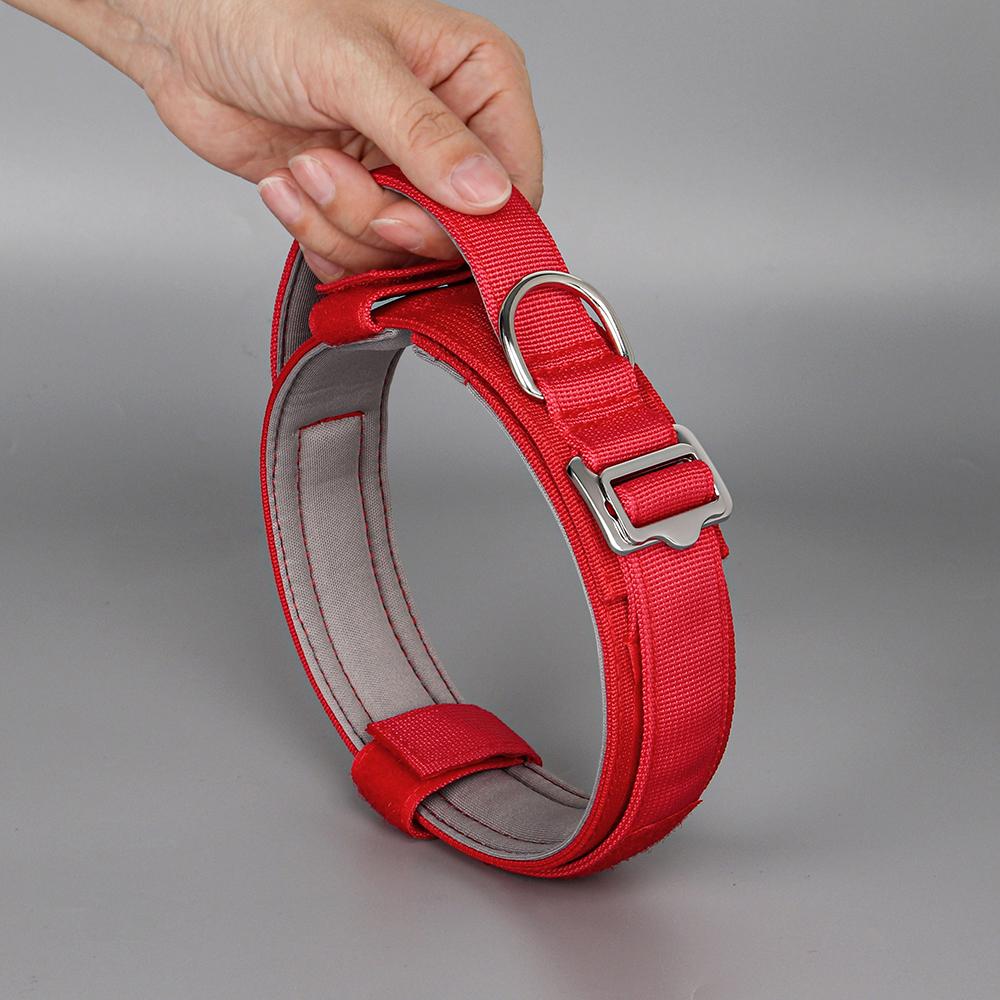 Прочный тактический ошейник для собак, регулируемые нейлоновые военные ошейники с ручкой управления для средних и больших собак, дрессировка немецкой овчарки