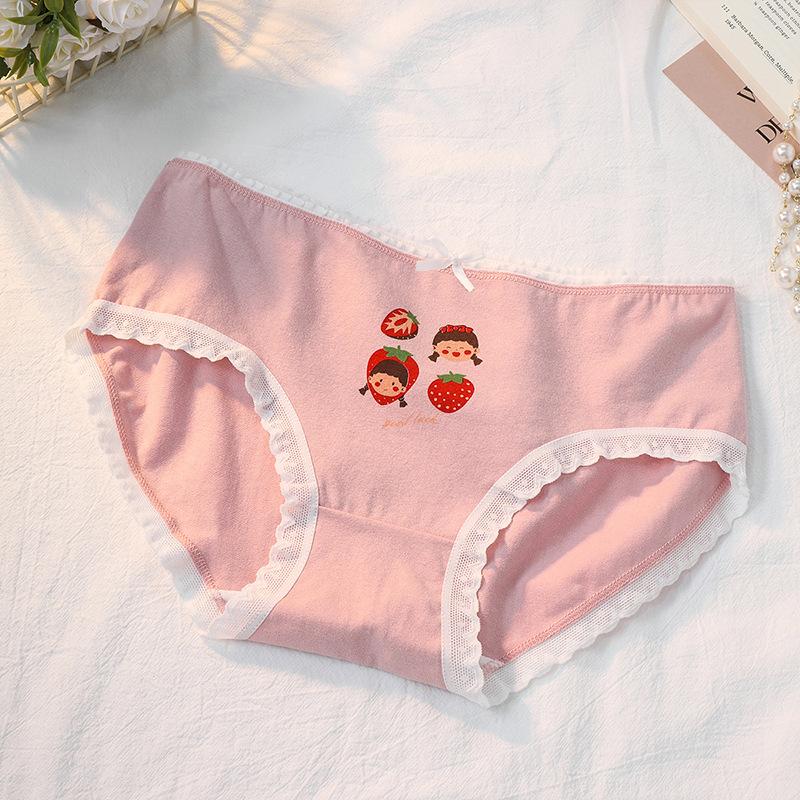 Plus Size Women's New Cute Plain Cotton Soft Breathable Skin Friendly Panties
