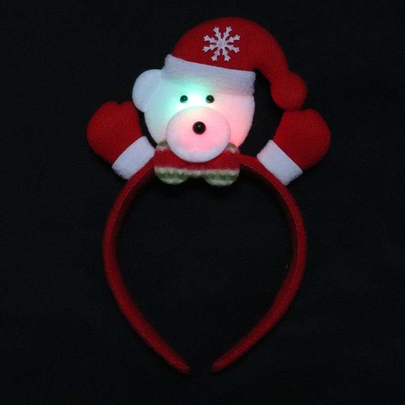 Christmas Luminous Adult Children's Decorative Headband Santa Claus Snowman Deer Luminous Headband Decoration Children's Gift
