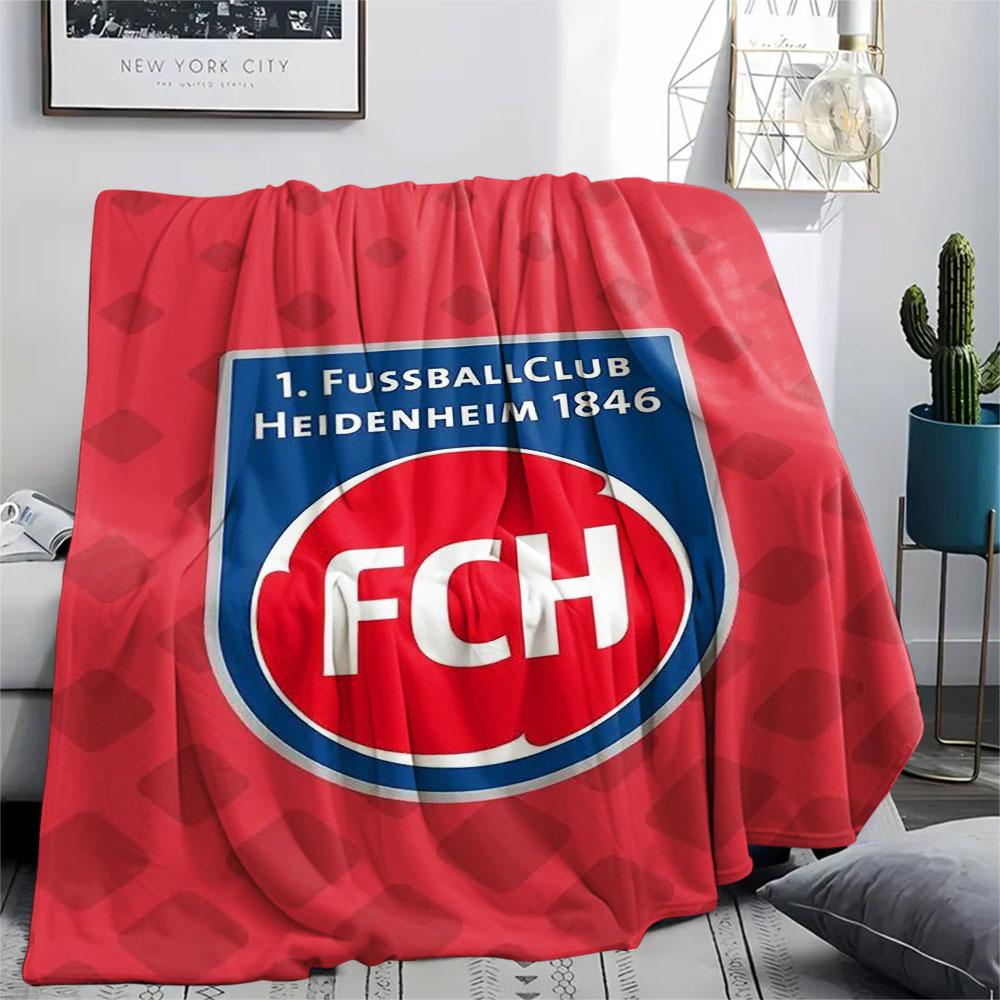 1PC 1. FC Heidenheim Patterned Flannel Blanket Suitable For All Seasons for Home Decor Warmth and Comfort Gifts Holiday Present