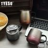 TYESO 473 мл Термос из нержавеющей стали Градиентная кружка для кофе с прозрачной крышкой Сохраняет холодную и горячую воду Кружка для напитков на рабочий стол