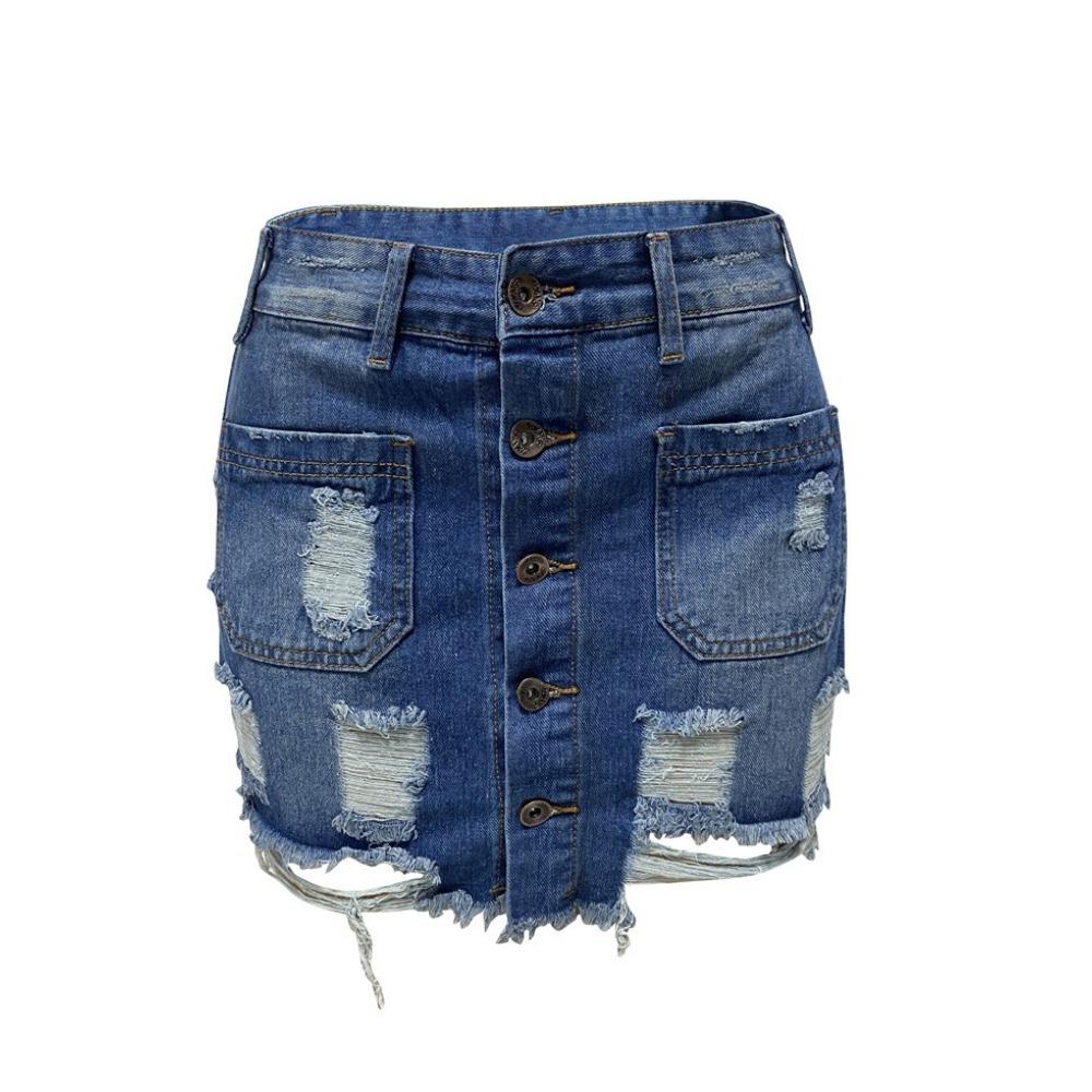 GMXIA Короткая джинсовая юбка Женская джинсовая юбка с рваными краями и облегающей юбкой-завязкой на бедрах