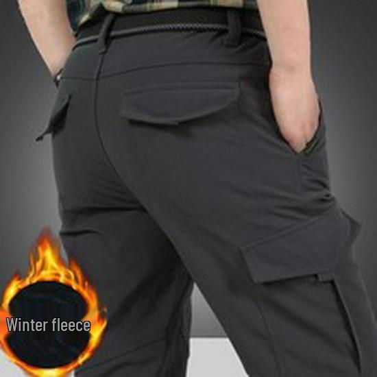 Мужские уличные брюки карго свободного кроя с несколькими карманами - Большой размер, хлопок, прямой крой