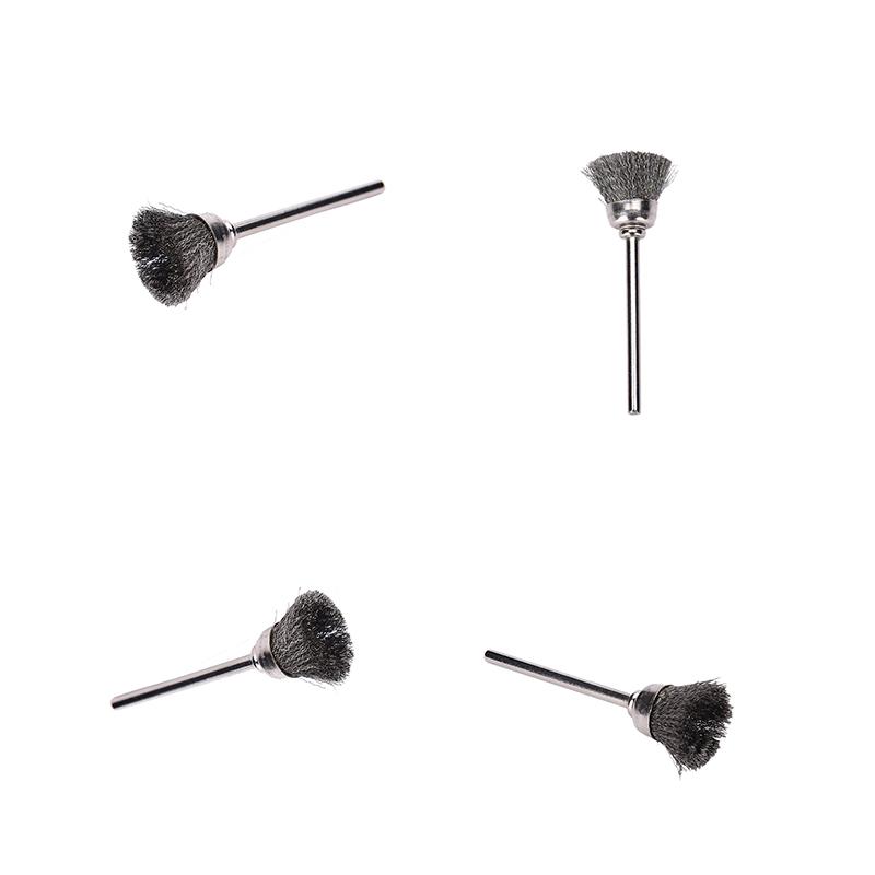 10 шт. мини-кисть из проволоки из нержавеющей стали подходит для вращающегося инструмента Dremel 13 мм