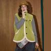 Coolhut Fashionable American Retro Green Loose and Versatile Vest with a High-End Feel for Work Clothing and Warmth for Women