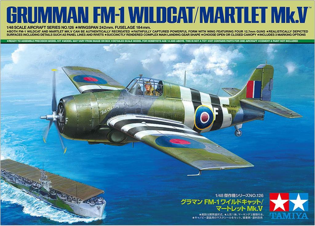 Tamiya Серия 'Шедевры' 126 Пластиковая модель Grumman 61126 1/48 Нет. FM-1 Wildcat/Martlet Mk.V