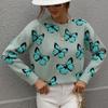 Fashion Autumn Winter Sweater Women's  New Loose Casual Butterfly Print Long-sleeved Round Neck Sweater