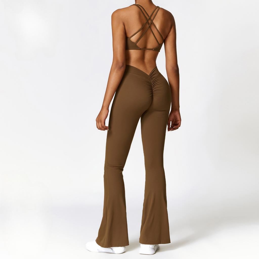 Женские расклешенные брюки Peach Lift Hip Yoga, летние, весенние, для фитнеса, спортивные, широкие, микро-брюки с высокой талией, быстросохнущие, для йоги