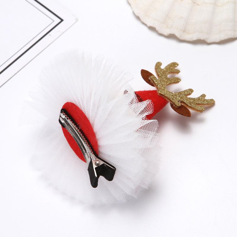 Cute Christmas Gauze Skirt Hairpin Wash Face Hairpin Hair Jewelry Children Sweet Cat Ears Headband Adult