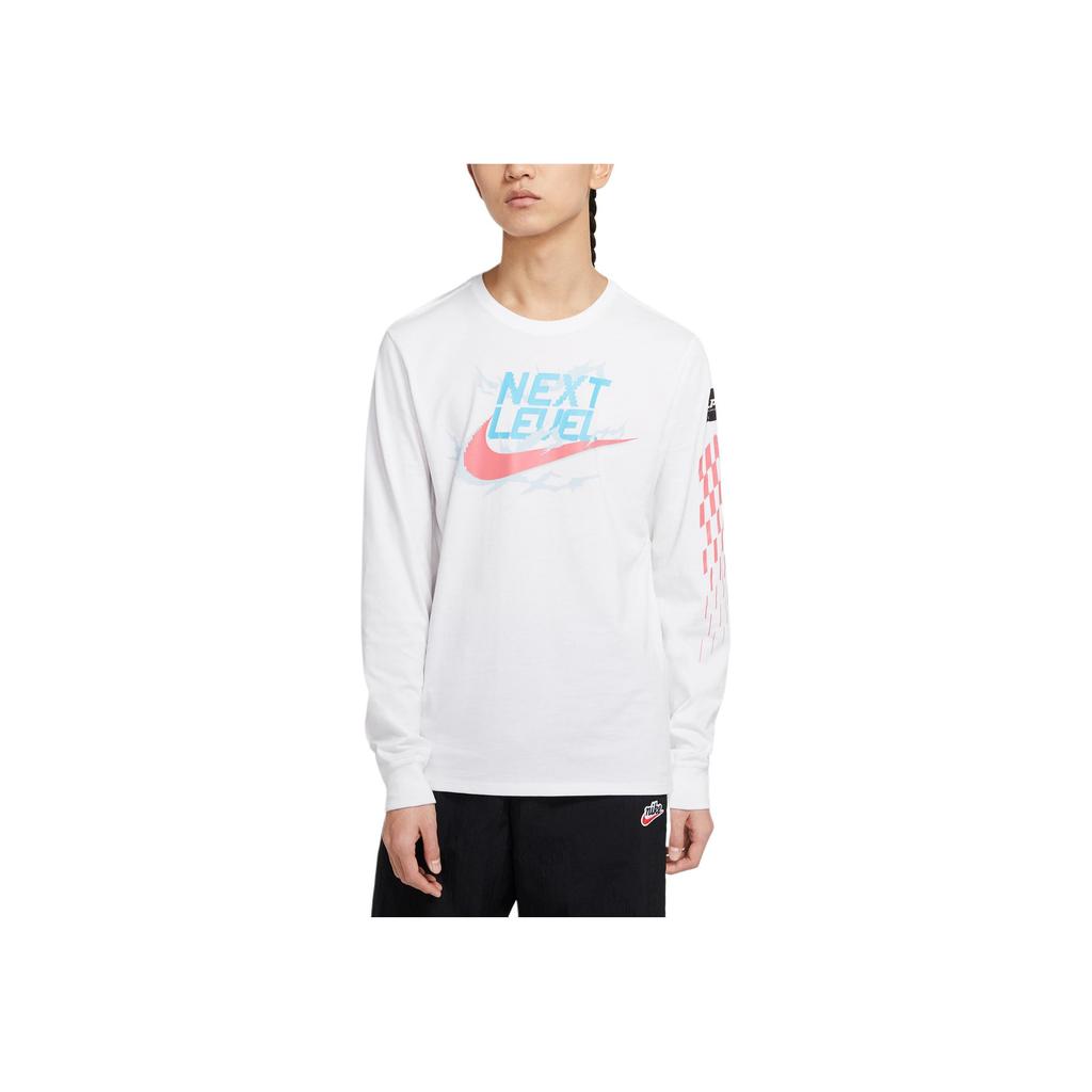 Nike Футболка с длинным рукавом и круглым вырезом Lpl Letter Print, мужская, белая DA5004-100