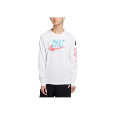 Футболка с длинным рукавом и круглым вырезом Lpl Letter Print, мужская, белая DA5004-100