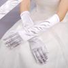 Bridal Satin Finger Gloves Long Elegant Fashionable Women Wedding Gloves for Party Performance