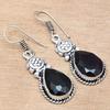 Черный Спинальный Драгоценный Камень Ручной Работы Подарок Для Нее Серебряные Ювелирные Изделия Серьги 1,5"