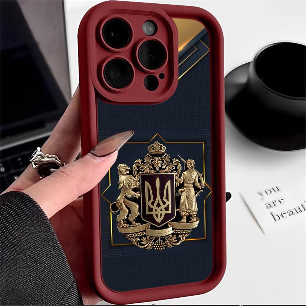 LZ26 National Emblem Flag Art Silicone Phone Case for iPhone 11 13 14 15 16 Pro Max 7 8 16 Plus 12 Mini XS Max XR Shockproof Back Cover