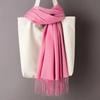 2024 Women Solid Color Cashmere Scarves Black Red Pink Tassel Lady Winter Autumn Long Scarf Thin Female Shawl Bandana Hijab