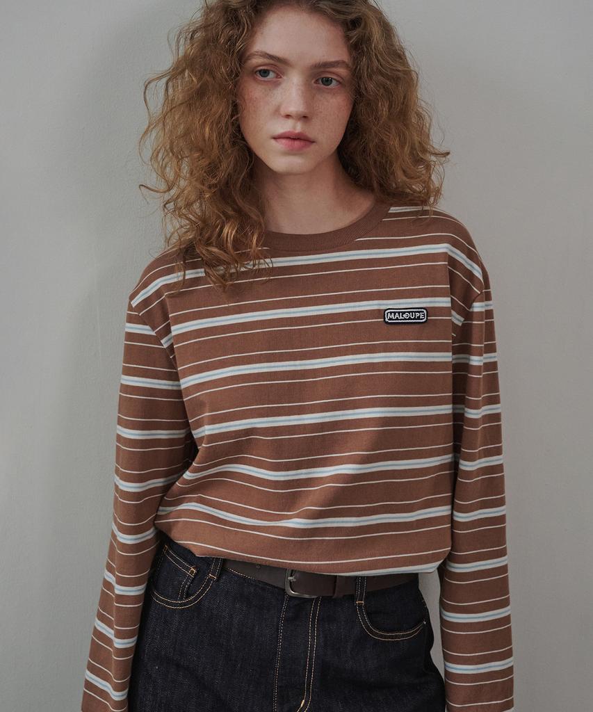 MALOUPE 5107 Regular Striped T-Shirt (Brown)