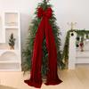 Christmas Bow Decoration Velvet Tree Topper Bow for Christmas Tree Wreath Home Room Wall Backdrop Decor
