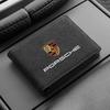 1Pcs Leather Credit Card Case Car Driving Documents Protective Case For Porsche Boxster Cayenne Panamera Macan Cayman 911 918 996 917 991