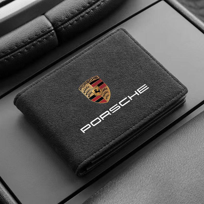 1Pcs Leather Credit Card Case Car Driving Documents Protective Case For Porsche Boxster Cayenne Panamera Macan Cayman 911 918 996 917 991