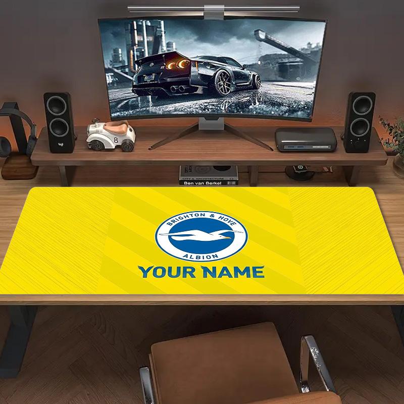 Brighton Hove Albion Custom Name Large Size Mouse Pad Large Gaming Table Cushion Non-slip Laptop Tablet Big Mousepad XXL Mat Mini PC Playmat With Lock