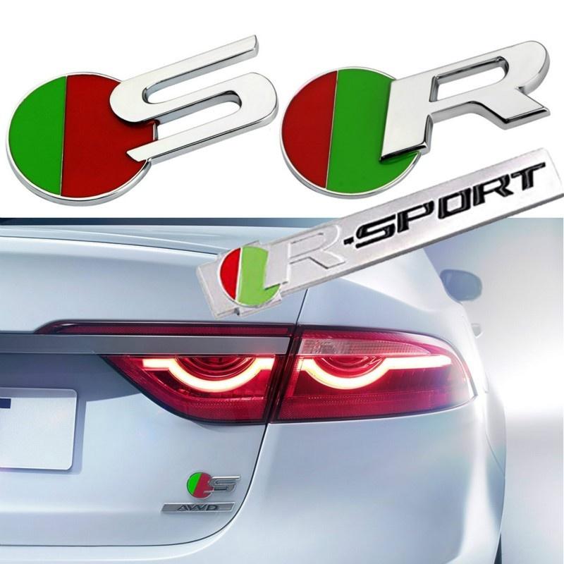 3D Metal Car Body Trunk S R R-SPORT Logo Insignia Trim Decor Sticker For Jag+uar F-PACE XJ E-PACE F-TYPE Car Tuning