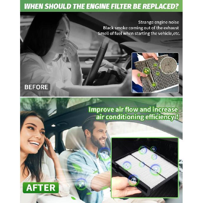 2-Pack HEPA Cabin Air Filter Fits For Subaru Forester 2.5L (-2024), WRX (-2024) Cabin Filter Replacement (72880-FL000) Forester Accessories, CF12775
